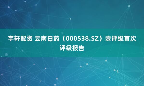 宇轩配资 云南白药（000538.SZ）壹评级首次评级报告